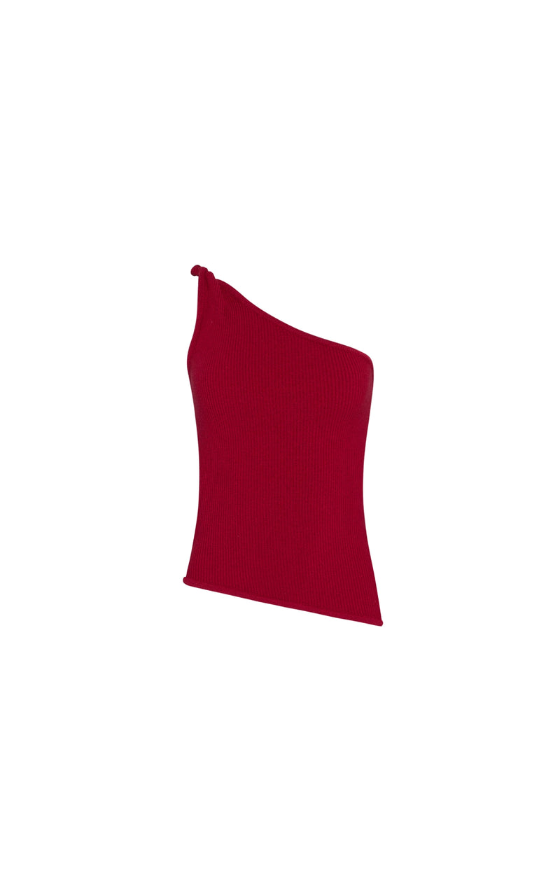 KNIT TOP CARMINE