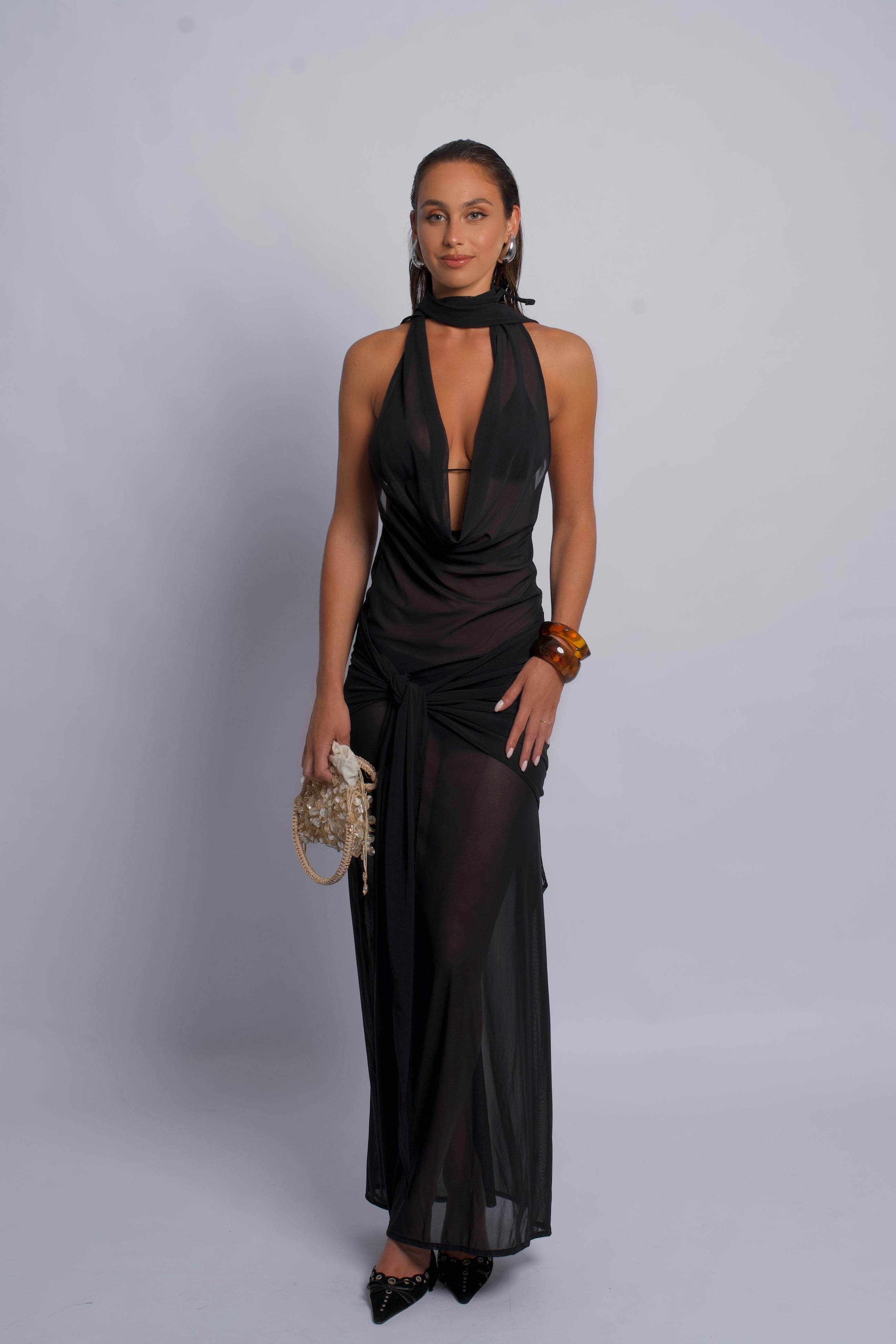 ISIA LONG DRESS - BLACK