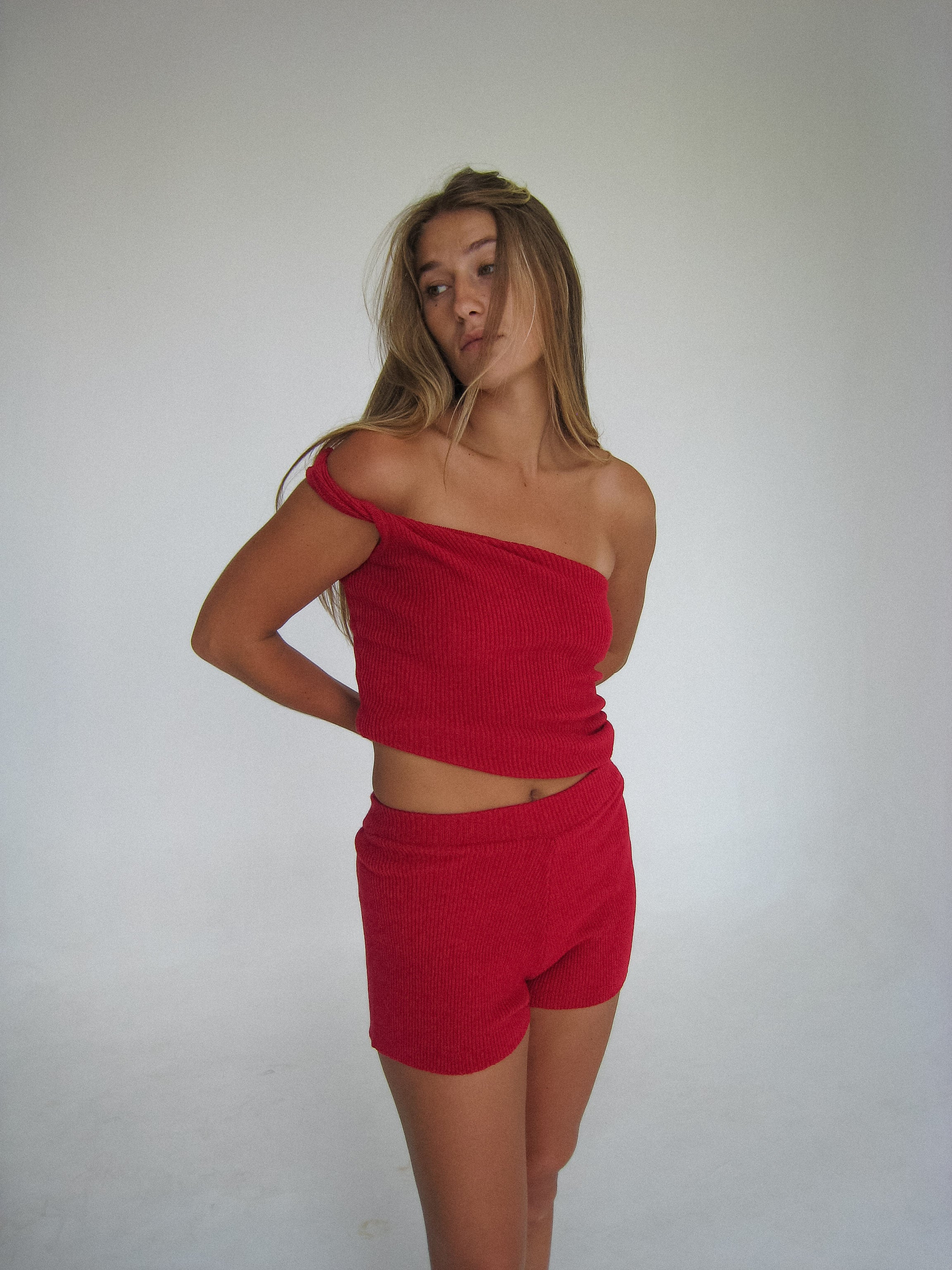 KNIT TOP CARMINE